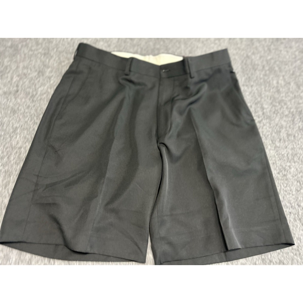 Alan Flusser Golf Shorts‎ Men SZ 36 Black Chino Casual Flat Front 100% Polyester